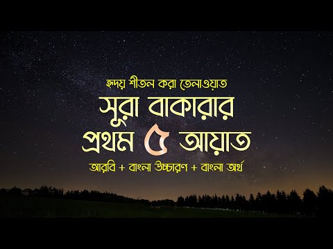 সূরা বাকারার ১ম ৫ আয়াত বাংলা উচ্চারণ, অনুবাদ ও অর্থ সহ | Surah Baqarah First 5 Ayat Bangla