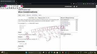 Dice Combinations | CSES Problem Set