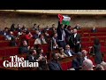 French parliament suspended after MP waves Palestinian flag