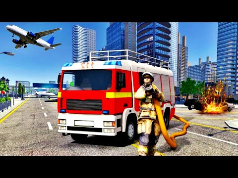 Fire Truck Game Simulator - American Fire Fighter Airplane Rescue - Android GamePlay