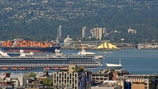 LIVE: Vancouver Live Cam | Sunrise, Grand Princess & half dozen Commercial Ships | Vancouver Harbour