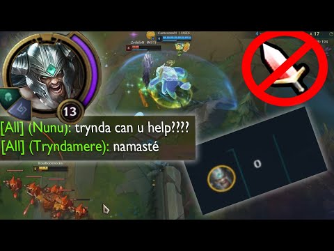 Tryndamere but he is a pacifist and cannot do any damage to enemy champions