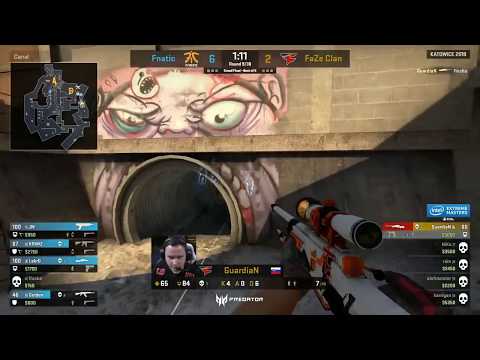 FaZe GuardiaN ACE clutch 1v5 IEM KATOWICE 2018 (Part 1)