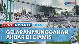 Ikuti Acara Munggahan di Stadion Galuh, Ribuan Santri Makan Nasi Liwet Bersama