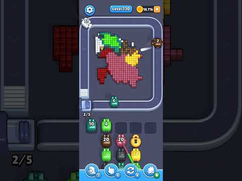 Pixel Flow Level 730 Walkthrough - Easy Difficulty Puzzle Solution