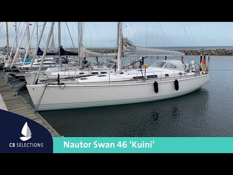 Custom two-cabin layout, with a spacious luxury bathroom forward | Nautor Swan 46 'Kuini'