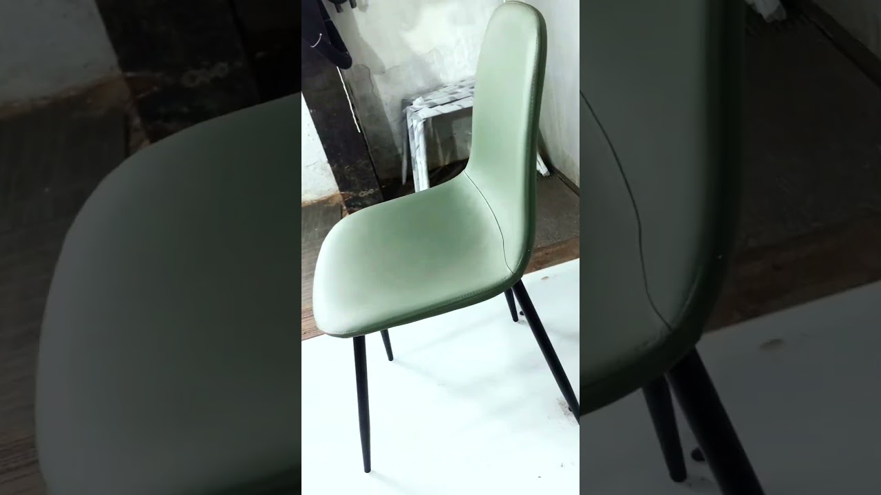 BRIBRION Dining Chairs Set of 2 with Black Metal Legs Upholstered PU Faux Leather Seats, Green/Black