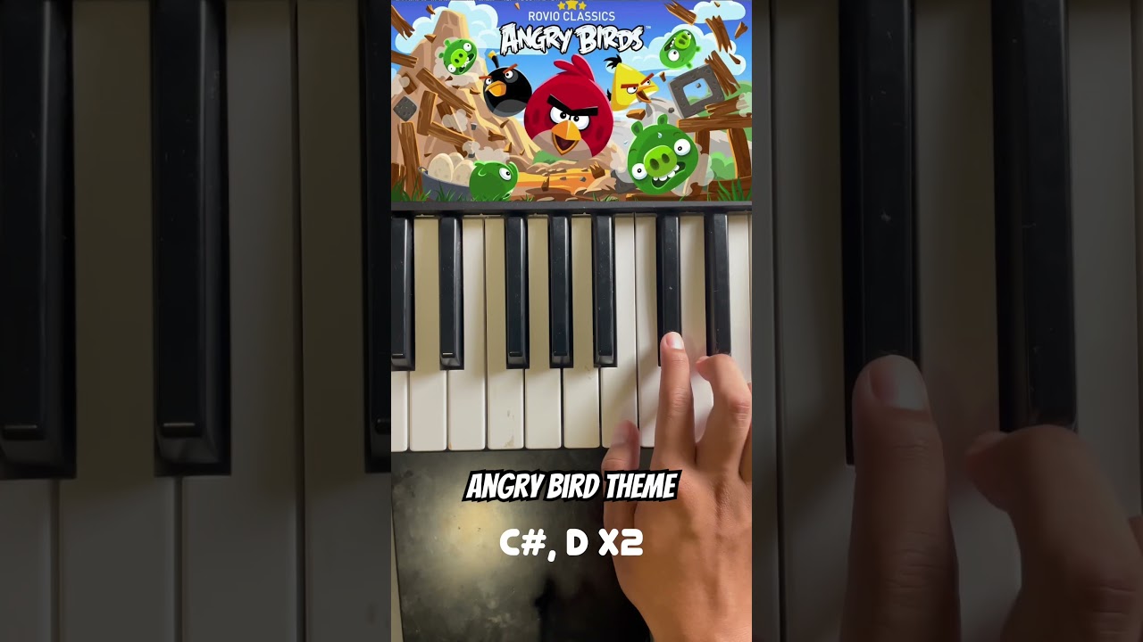 Angry Bird Theme Song - (easy piano tutorial)