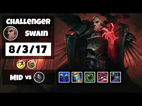 Swain vs Akali 11.6 Mid Lane Challenger Gameplay S11 (8/3/17) - BR