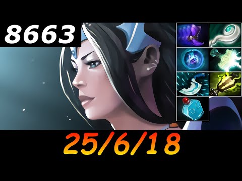 Dota 2 Mirana 8663 MMR 25/6/18 (Kills/Deaths/Assists) Ranked Full Gameplay