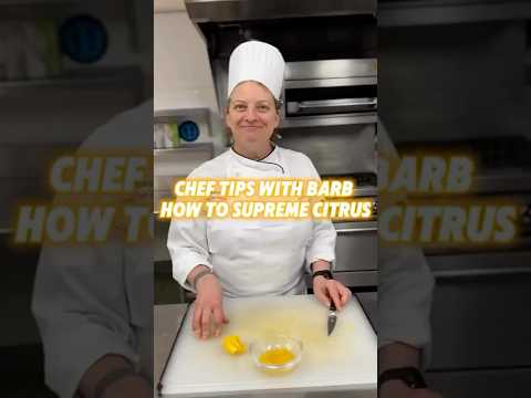 Part of a video titled How To Supreme Citrus with Chef Barb #culinaryschool ... - YouTube