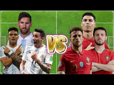 Messi & Di Maria & Lautaro VS Ronaldo & Jota & Bernardo Silva | Argentina VS Portugal Trio