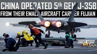 China Operated 5th Gen J-35B from EMALS aircraft carrier Fujian | हिंदी में中国运营福建号 EMALS 航母的第五代歼-35B | हिंदी में