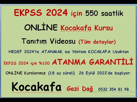 EKPSS 2024 için Tüm Türkiye'de başlatacağımız ONLİNE Eğitim Kursumuzun ayrıntılı tanıtım videosu .