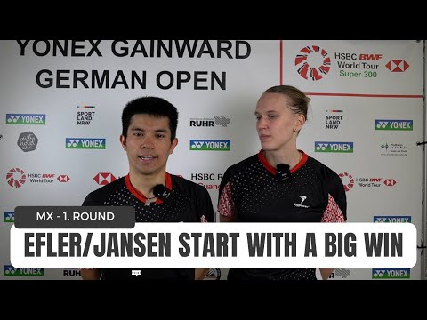 Jones Jansen and Linda Efler after beating Zheng Siwei and Zhang Shu Xian (German Open 1st Round)