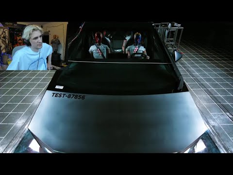 xQc reacts to Cybertruck crash test