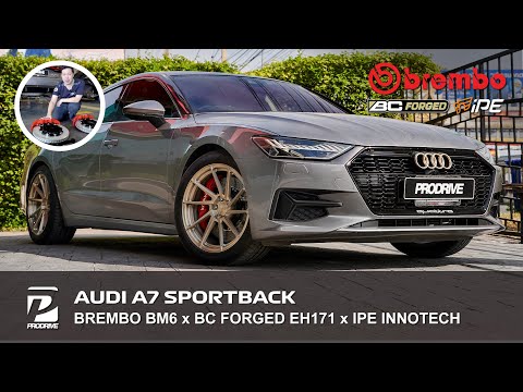 AUDI A7 Sportback จัดล้อและเบรค Brembo BM6 6x380mm x BC FORGED EH171 x ท่อ IPE Innotech Exhaust