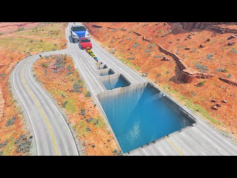 Giant & Small Cars vs Giant Pit – BeamNG.Drive #2