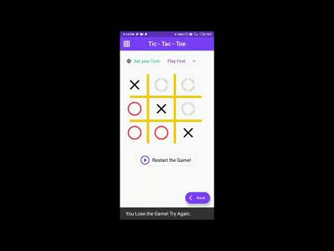 Demo video of Tic Tac Toe