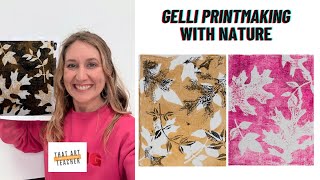 Layered Gelli Printmaking with Acrylic Paint and Leaves | Gel Plate Printmaking Tutorial