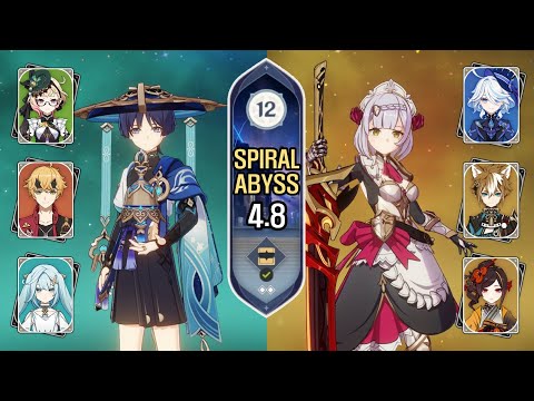 C0 Wanderer Inferno & C6 Noelle Furina | Spiral Abyss 4.8 | Genshin Impact