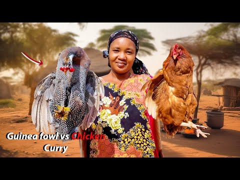 African village life #cooking Village food "Ultimate Meat Taste-Off: Chicken vs. Guineafowl!"