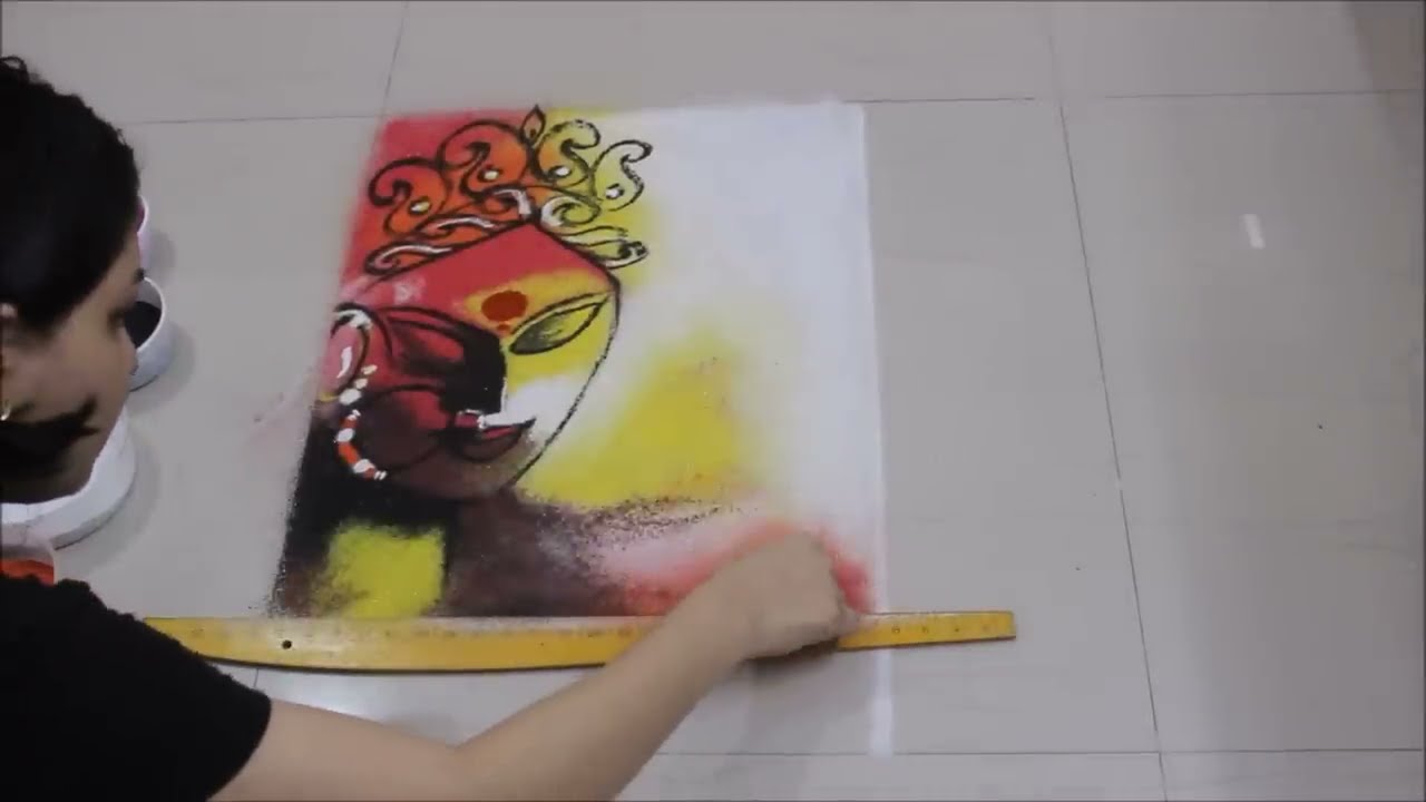 navratri poster rangoli design tutorial by shital nivedar