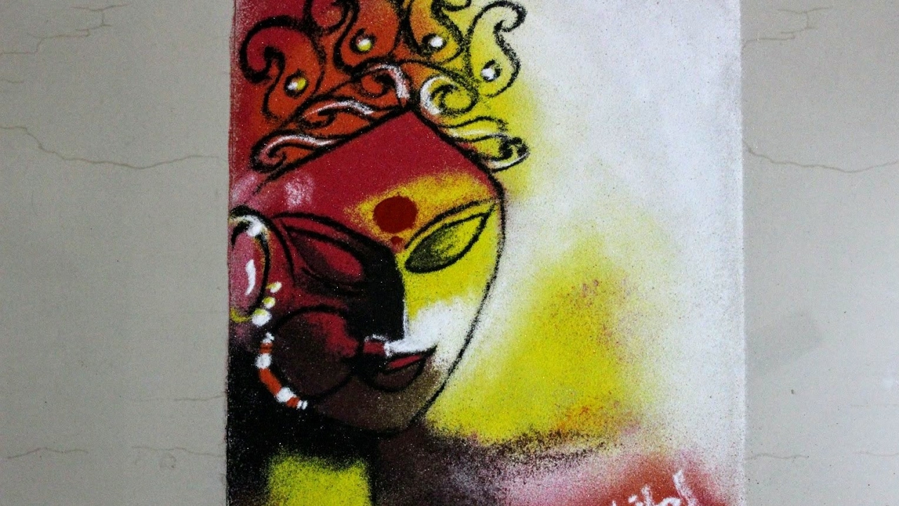 Navratri Poster rangoli design tutorial by Shital Nivedar