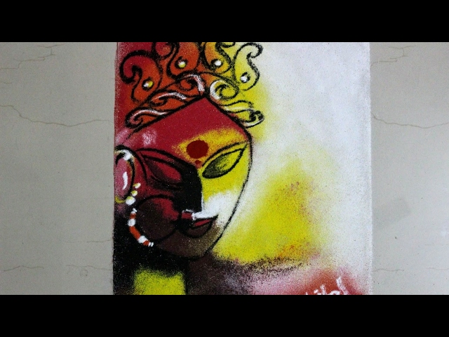 Navratri Poster rangoli design tutorial by Shital Nivedar