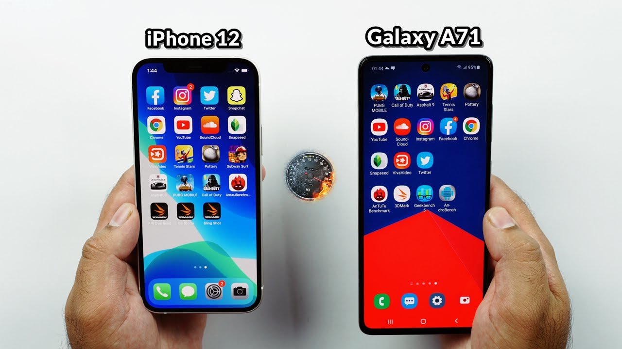 iPhone 12 vs Galaxy A71 Speed Test Comparison