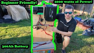 EASY.  12V Solar Power System |  Build in 45 Minutes!  2000 Watts, 300Ah