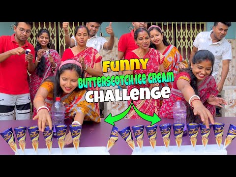 Butterscotch Tricone Ice Cream Flip Funny Challenge with Family