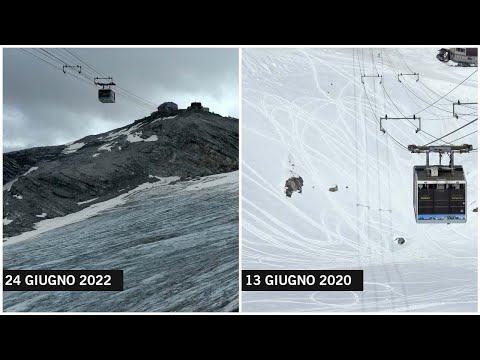 Stelvio, il ghiacciaio in sofferenza: il confronto 2020-2022 è sconfortante