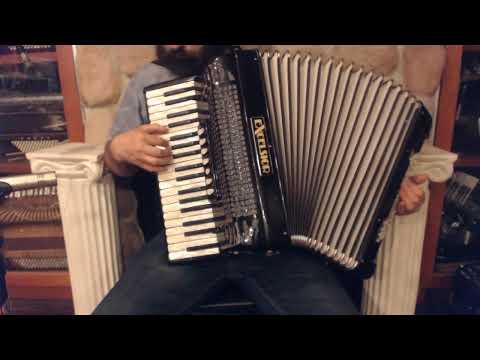 5334 - Black Excelsior Piano Accordion LMM 37 96 $2499