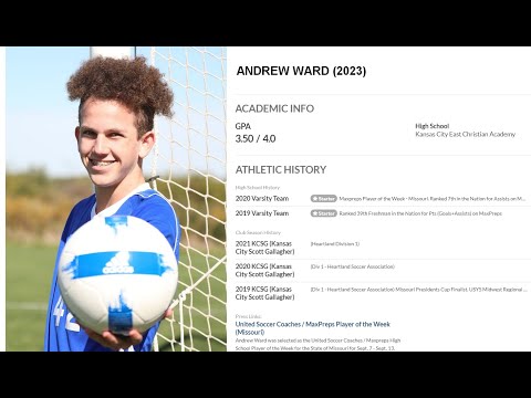 Andrew Ward Soccer Recruiting Video (as of April 2021)
