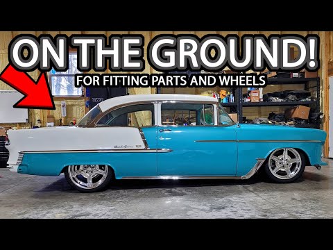 55 Belair is On The Ground! Fitting Ridetech Parts and Billet Wheels