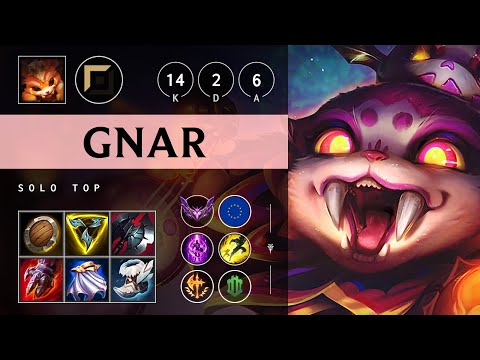 Gnar Top vs Garen: Triple Kill, Dominating - EUW Master Patch 14.24