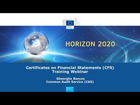 Webinar addressed to providers of Certificates on Financial Statements in Horizon 2020 grants