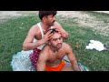 Desi Wrestler Head Neck Oil Massage For Pain Relief