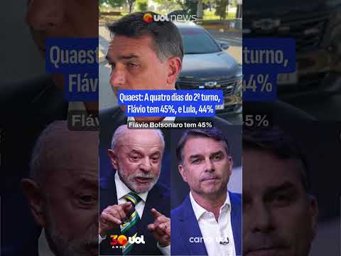 A quatro dias do 2º turno, Flávio tem 45%, e Lula, 44%, segundo pesquisa Quaest