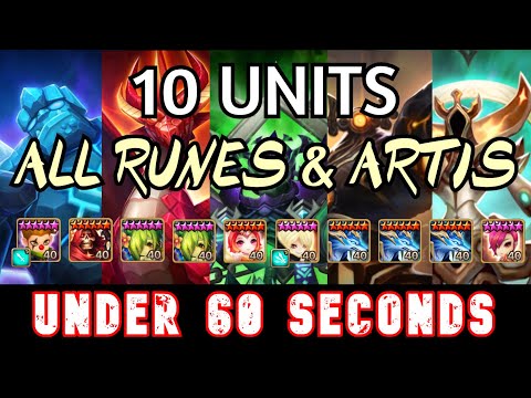 SUMMONERS WAR / 10 UNITS - UNDER 60 SEC - CLEAR ALL RUNE&ARTIFACT FARMING DUNGEONS