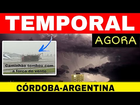 🚨FORTE TEMPORAL neste momento em CÓRDOBA-Argentina -vendaval e granizo 27/3/25