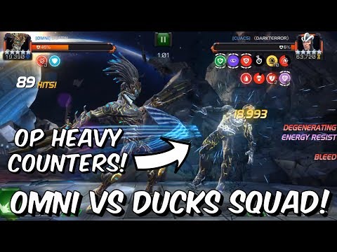 Omni VS Ducks Squad Alliance War - OP Heavy Counters on Havok Boss! - Marvel Contest of Champions