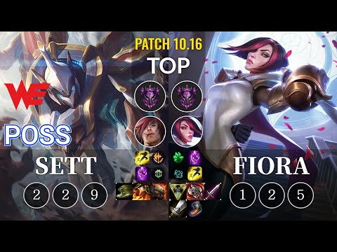 WE Poss Sett vs Fiora Top - KR Patch 10.16