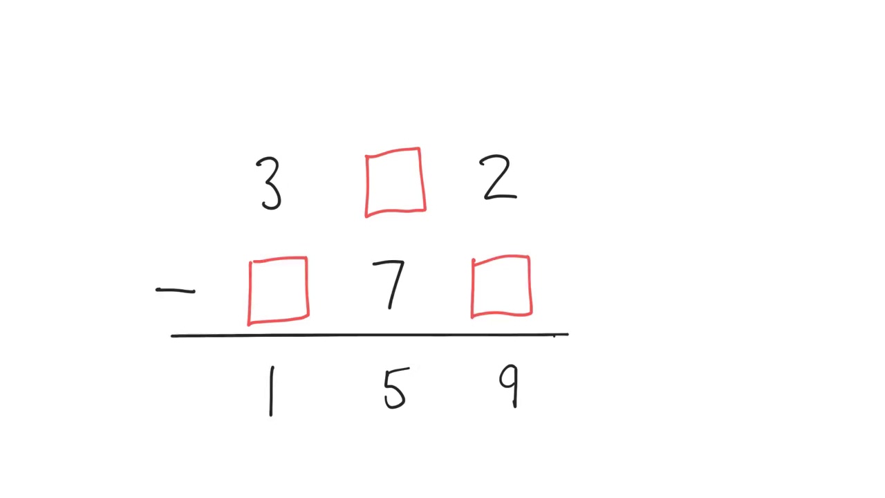 Missing Numbers - Difficult Subtraction