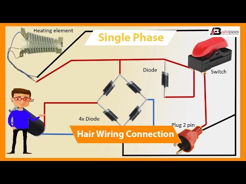 Single Phase Hair Wiring Connection | hair dryer