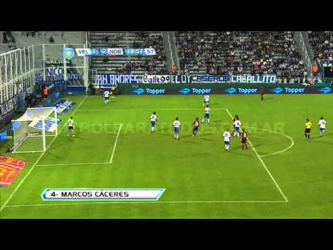 Gol Cáceres.  Vélez 1 Newell's 2. Torneo Final 2013. Fecha 10. Fútbol Para Todos