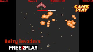 Unity Invaders ★ Gameplay ★ PC Steam [ Free to Play ]  Space Wave Shooter game 2021 ★1080p60FPS