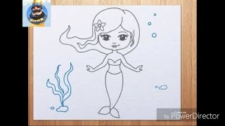 Как нарисовать русалку из h2o поэтапно