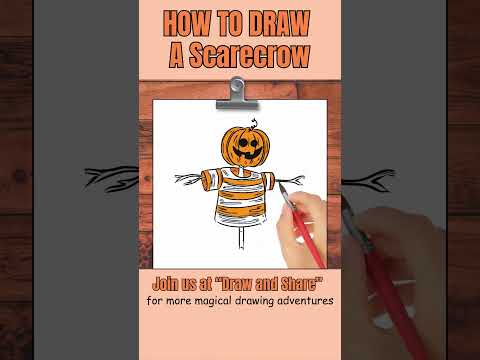 How to Draw a Scarecrow #Shorts🍦 | Easy Halloween Drawing for Kids